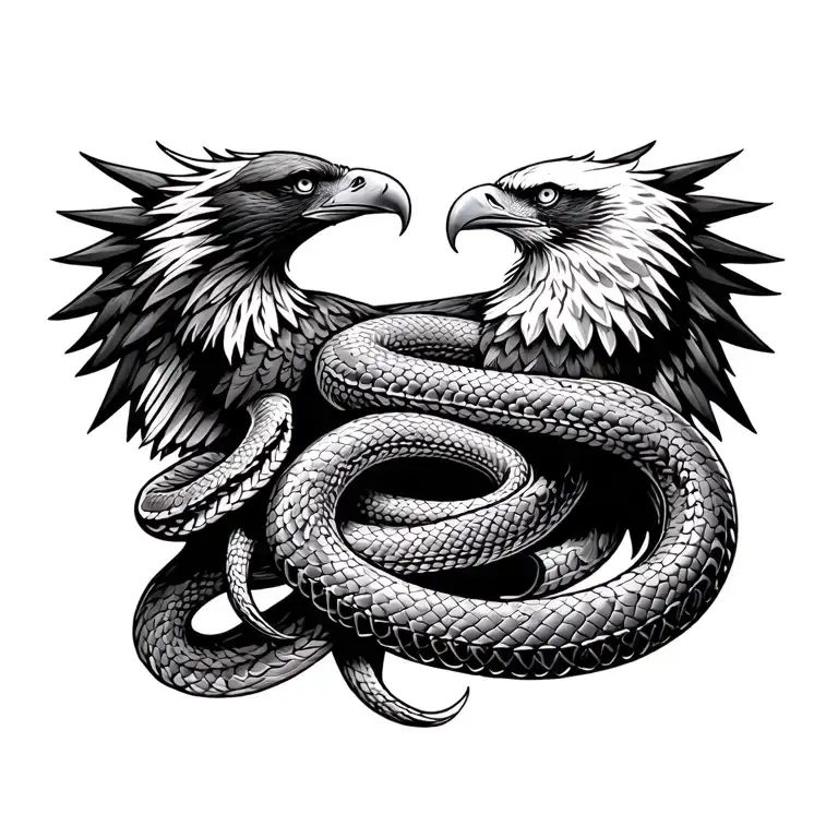 Eagle And Snake Wrapped