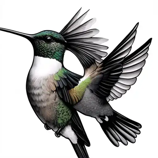 Two Hummingbirds Forming The Shape Symbolizing Strength And Resilience