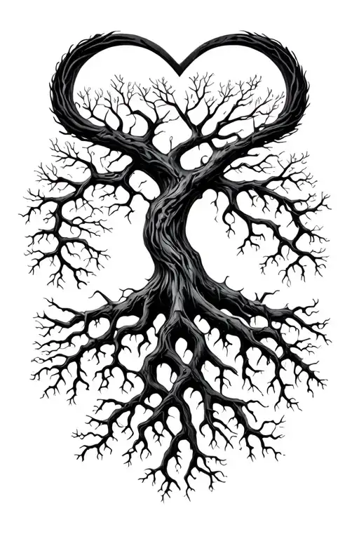 Inifinity Sign With Tree Roots And Branches