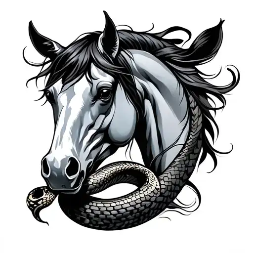 Horse Anfd Snake Wrapped