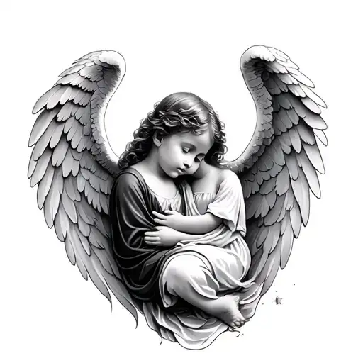 Under Child And Angel Wings