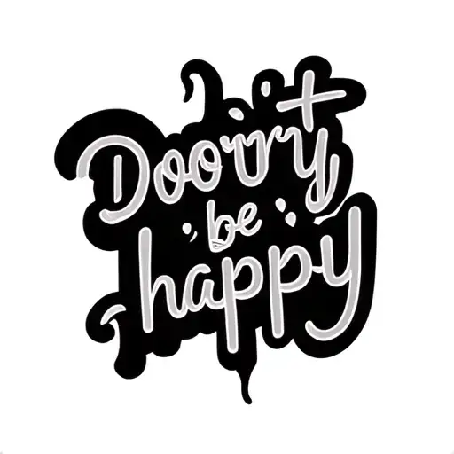 Letters Dont'worry Be Happy Tipe Lettering New School