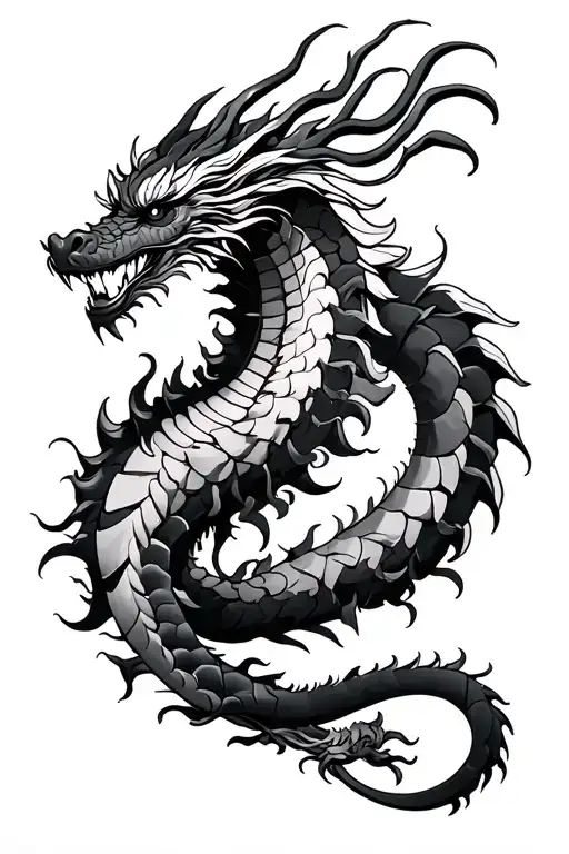 Japanese Spine Tattoo Dragon
