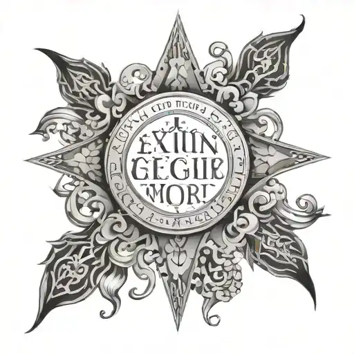 A Quote In Latin 'Exsurgere Aut Mori' With Intricate Geometric Patterns