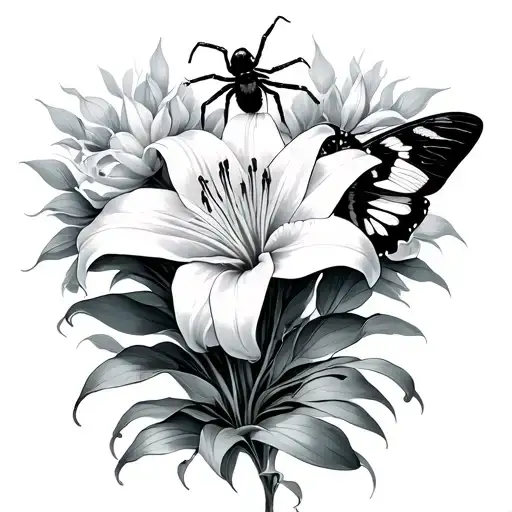 Moth And Spider Lily Flower