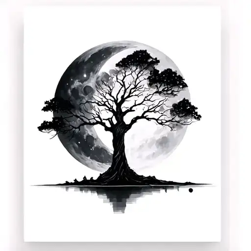 Tree And Moon