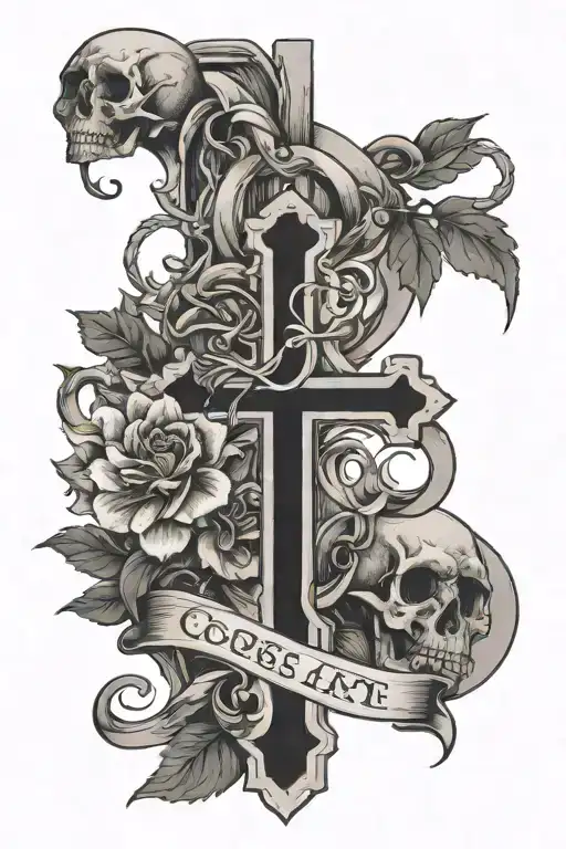 Cross And Date Tattoo Design Representing Someone Passing Away