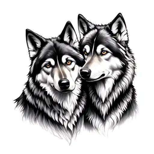 2 Wolves Representing Family Unique Bond Loyalty And Sacrifice