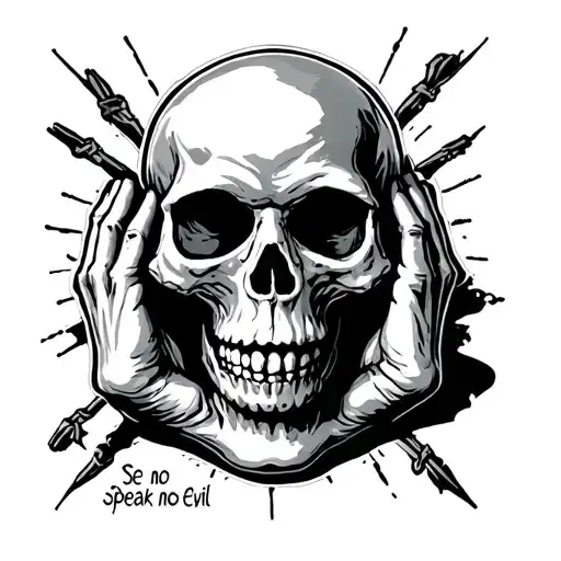 Skull Hear No Evil See No Evil Speak No Evil