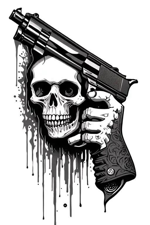 Skelaton Gun In Tattered Clothing