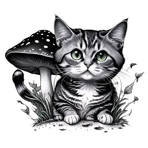 Fungi Cats Technology Pastel Goth Themed Sleeve