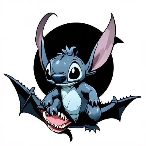 Stitch Riding On Toothless Dragon