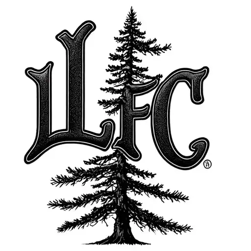 Cursive Letters Lfc Made To Look Like A Pine Tree Growing