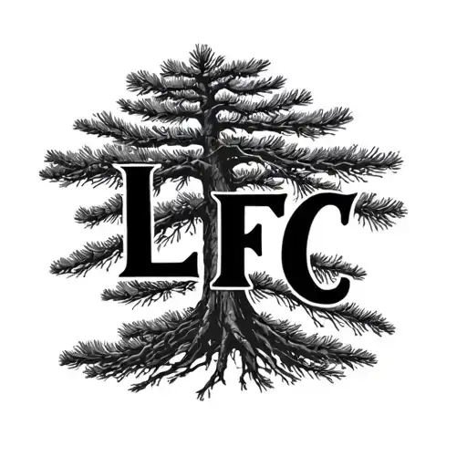 Cursive Letters Lfc Made To Look Like A Pine Tree Silhouette