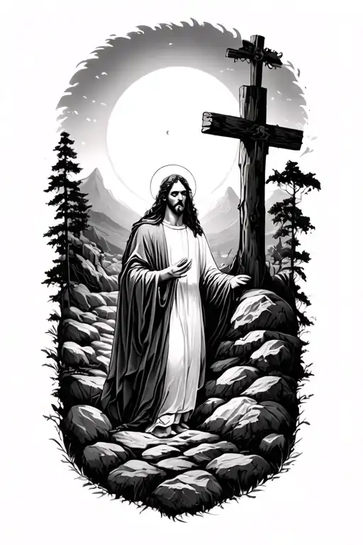 God Guiding Someone Through The Valley Of Shadow Of Death