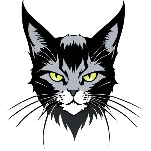 Villain Cat Silhouette Face