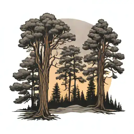 Rose - Sisters - Redwood Trees Colors Sunset