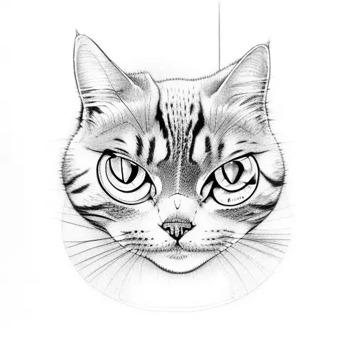 Live Cat And Skeleton Cat Side By Side Looking At The Moon