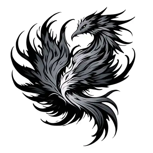 Minimalist Design Phoenix Swirl