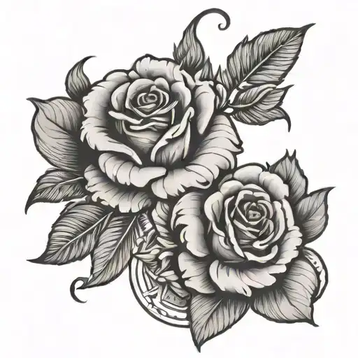 Gemini Zodiac Sign With Rose Blooming