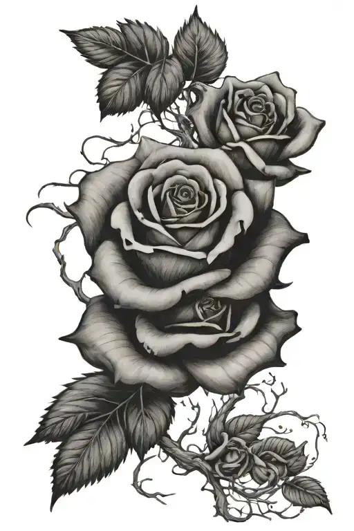 Phoneix Rose Intertwined Within Its Branches Reaching Towards