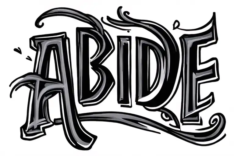 Abide In Small Simple Lettering Style