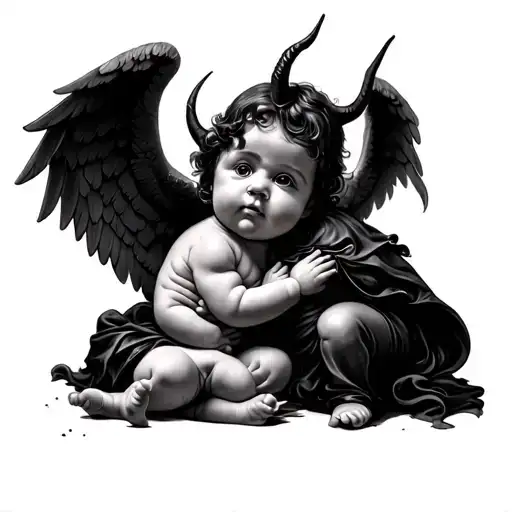 Baby Angel And Devil