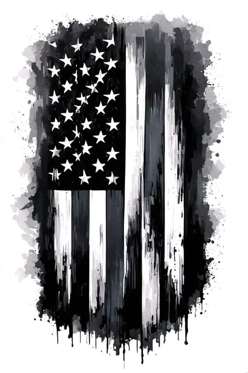 Faded American Flag Tattoo