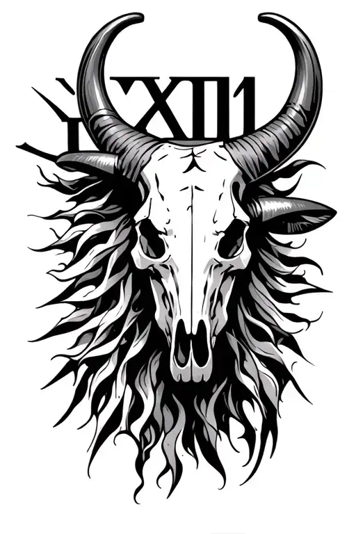 2010 Roman Numerals With A Bull Skull