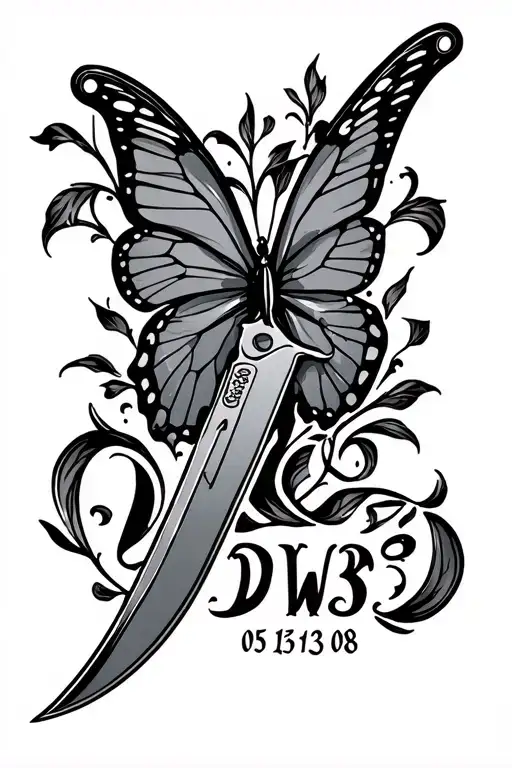 Butterfly Knife With The Date 05 13 08 An The Initials Dwb