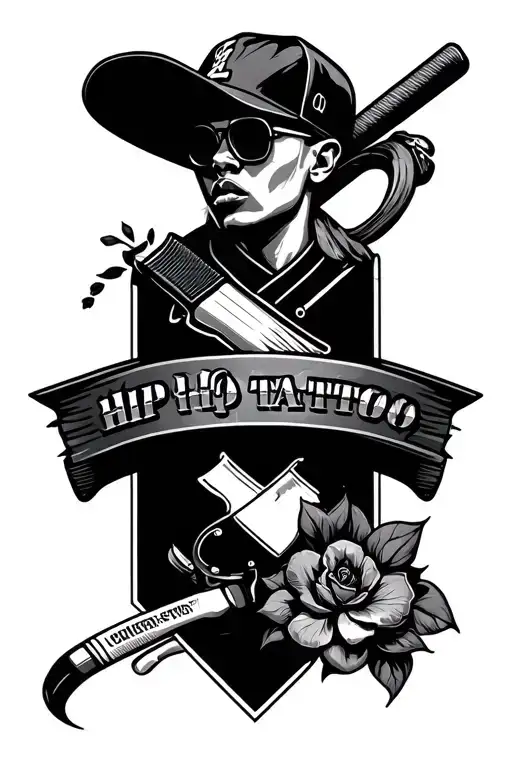 Black And White Hip Hop Tattoo Concept