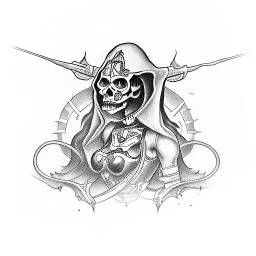 Grim Reaper Mictececihuatl Woman Pretty Alchemy Symbol Sexy Lady Of The Night