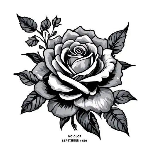 A Tattoo That Has The Date September 15 1990 No Color Simple And Medium Size