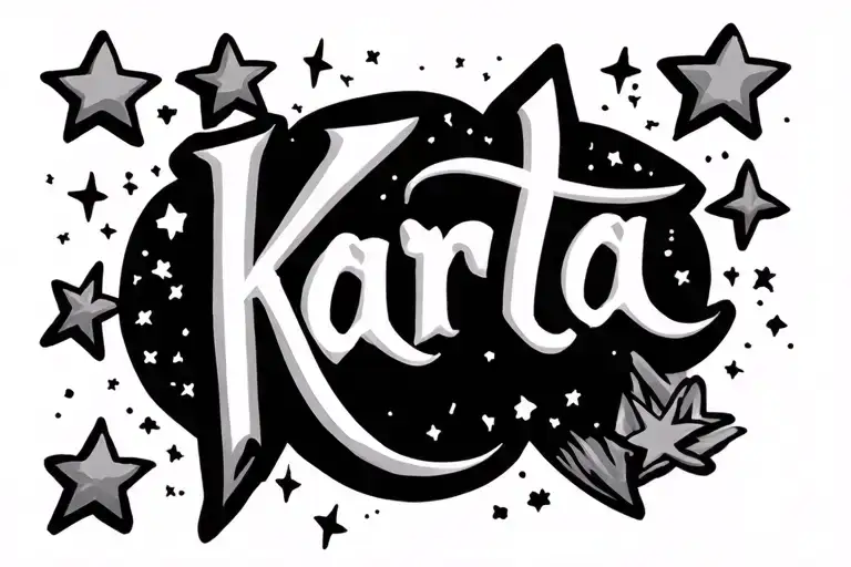 Letter Karta With Big And Medium Stars Around It