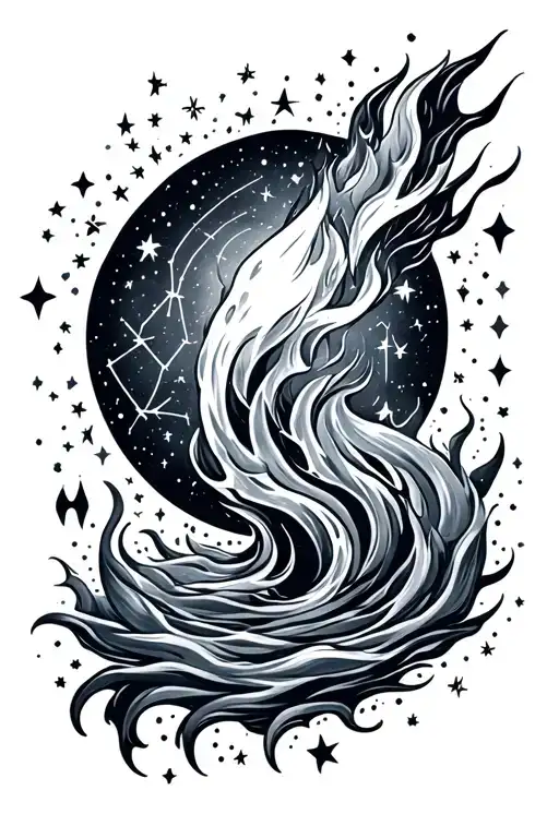 Fire And Water And Star Constellation Ursa Minor