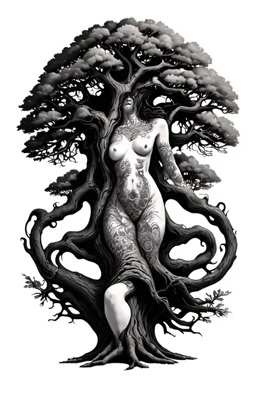A Tree Whose Trunk Is The Body Of A Woman