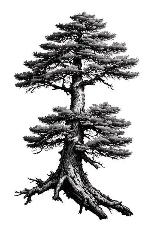 Cedar Tree With The Branches