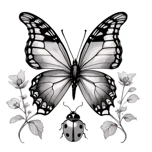 Butterfly And Ladybug