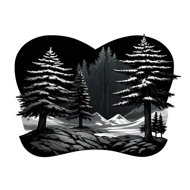 Background Withe Pine Trees