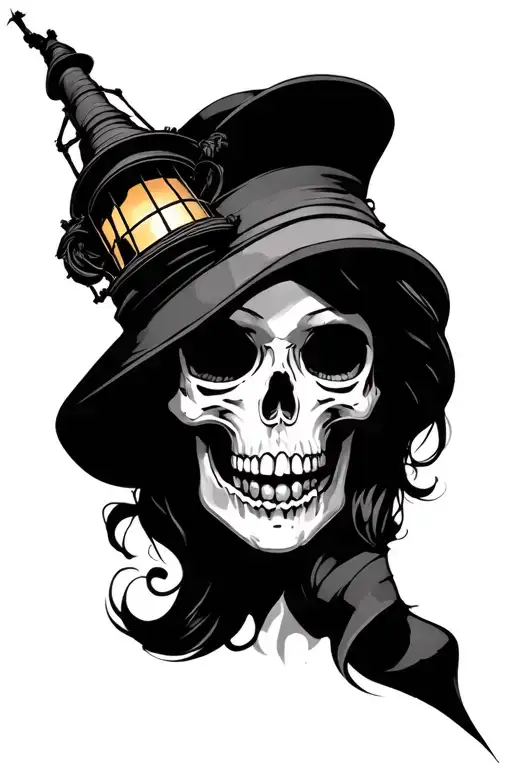 Lighthouse Skull Woman