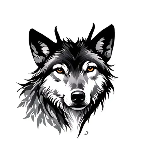 Deer And Wolf Silhouette