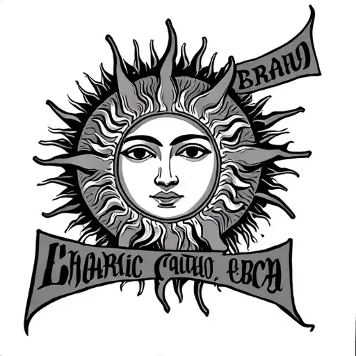 Sun And Ebraic Name Written