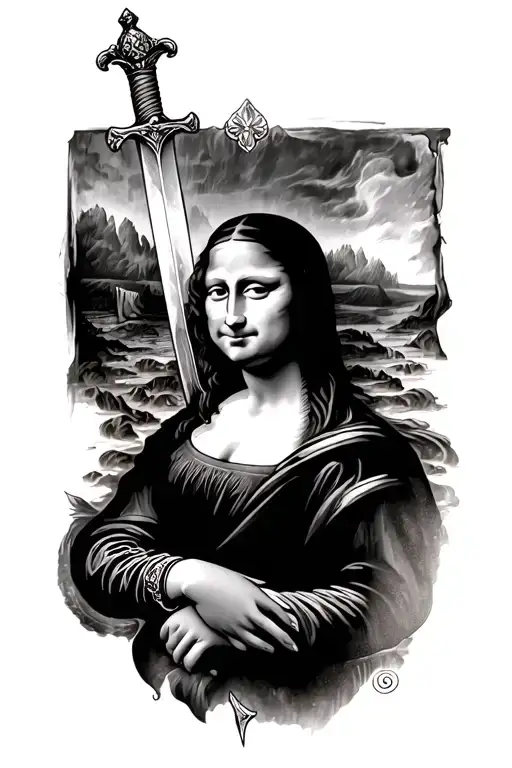 Mona Lisa With A Sword