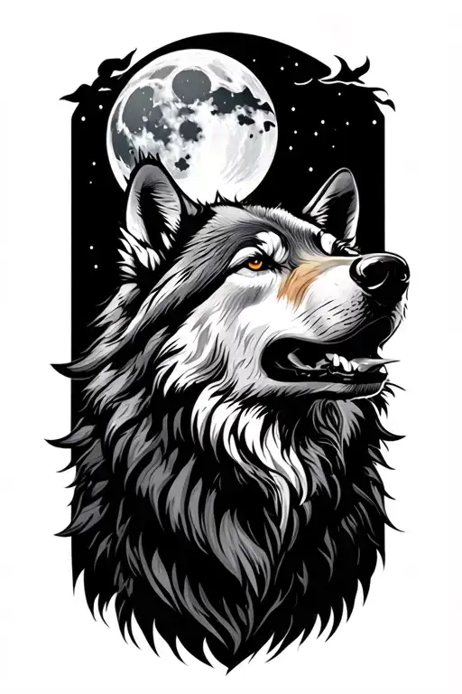 Wolf Howling To The Moon