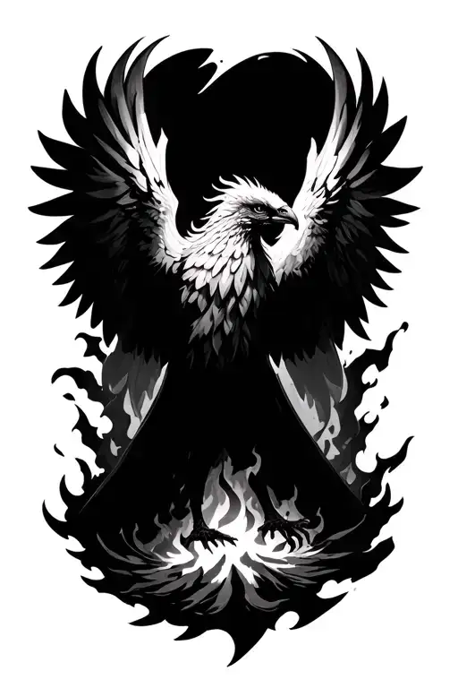 Phoenix Rising From Ashes Symbolizing Strength With Subtle Harry Potter Hints