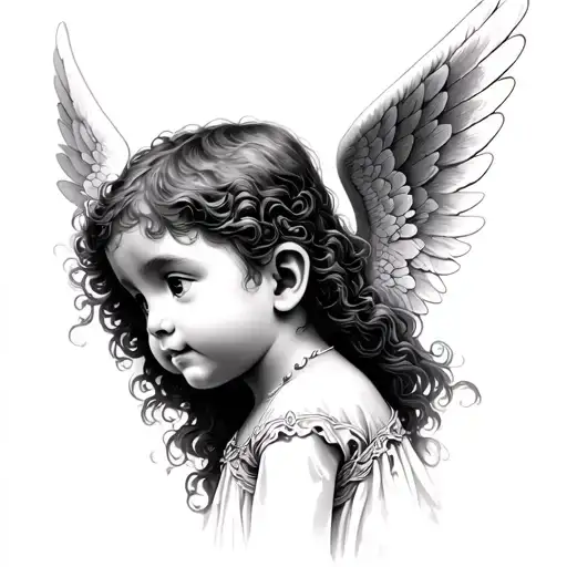 Child Angel Behind The Ear