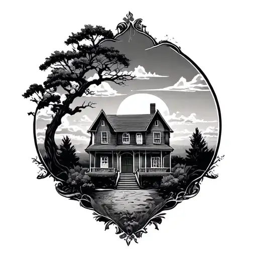 House Inscription On The Background Of The Sky