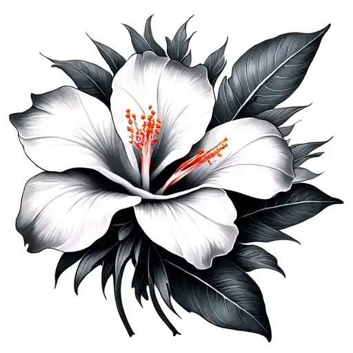 Bird Of Paradise Flower And Hibiscus Flower Minimal