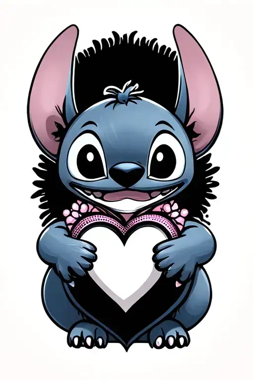 Stitch Holding Heart Shape