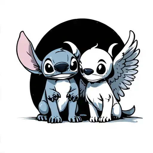 Stitch Et Angel Watching